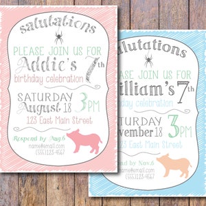 Charlotte's Web Invitation - Print at home! Customized Birthday Party Invitation in PINK, BLUE, or CUSTOM Color