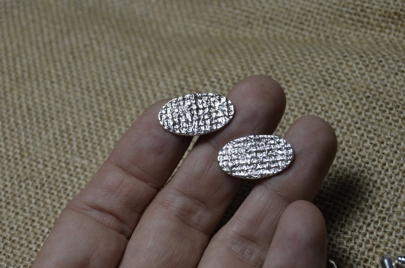 groomsmen gift burlap organic cuff links men/'s cufflinks rustic wedding cuff links gift for him textured cufflinks silver cufflinks