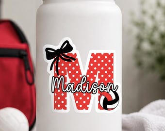 Personalized Sticker or Magnets | Water bottle name stickers with school colors | Volleyball camp stickers | Fall sports season decals
