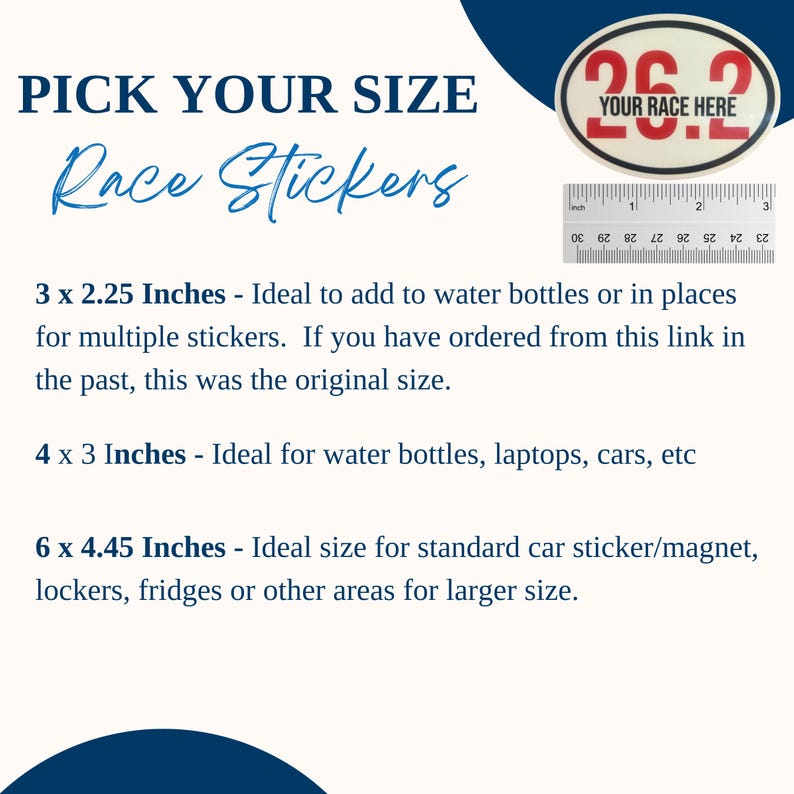 26.2 Marathon Sticker or Magnet – Custom Race Name – Oval Runner Gift ...