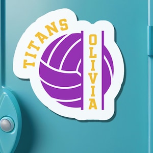 Personalized Volleyball Locker Magnet | Custom Name & Number Magnet | Senior Night Gift | Team Spirit Magnet | Volleyball Player Gift