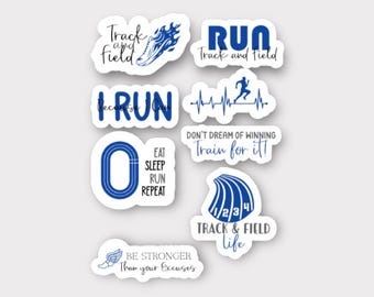Juegos de pegatinas para atletismo (juego de 8 piezas) Personalizados con los colores de tu escuela / Regalos de espíritu de equipo / Decoración para la noche de los estudiantes de último año / Pegatinas impermeables
