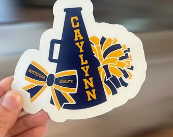 Personalized Cheer Magnet or Sticker | Team Spirit Locker Magnet | Locker Room Decor for Cheer Game Day | Competition Stickers