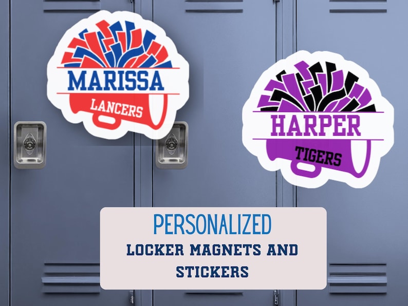 Personalized Cheer Magnet for Locker or Sticker | Cheer Magnet for ...
