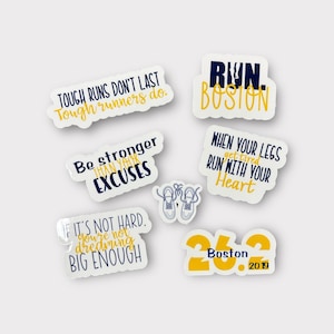 Boston Running Sticker Set | Marathoner gift | Gift for runner | Boston | Runner stocking stuffer | Gift for marathon runner | 26.2 stickers