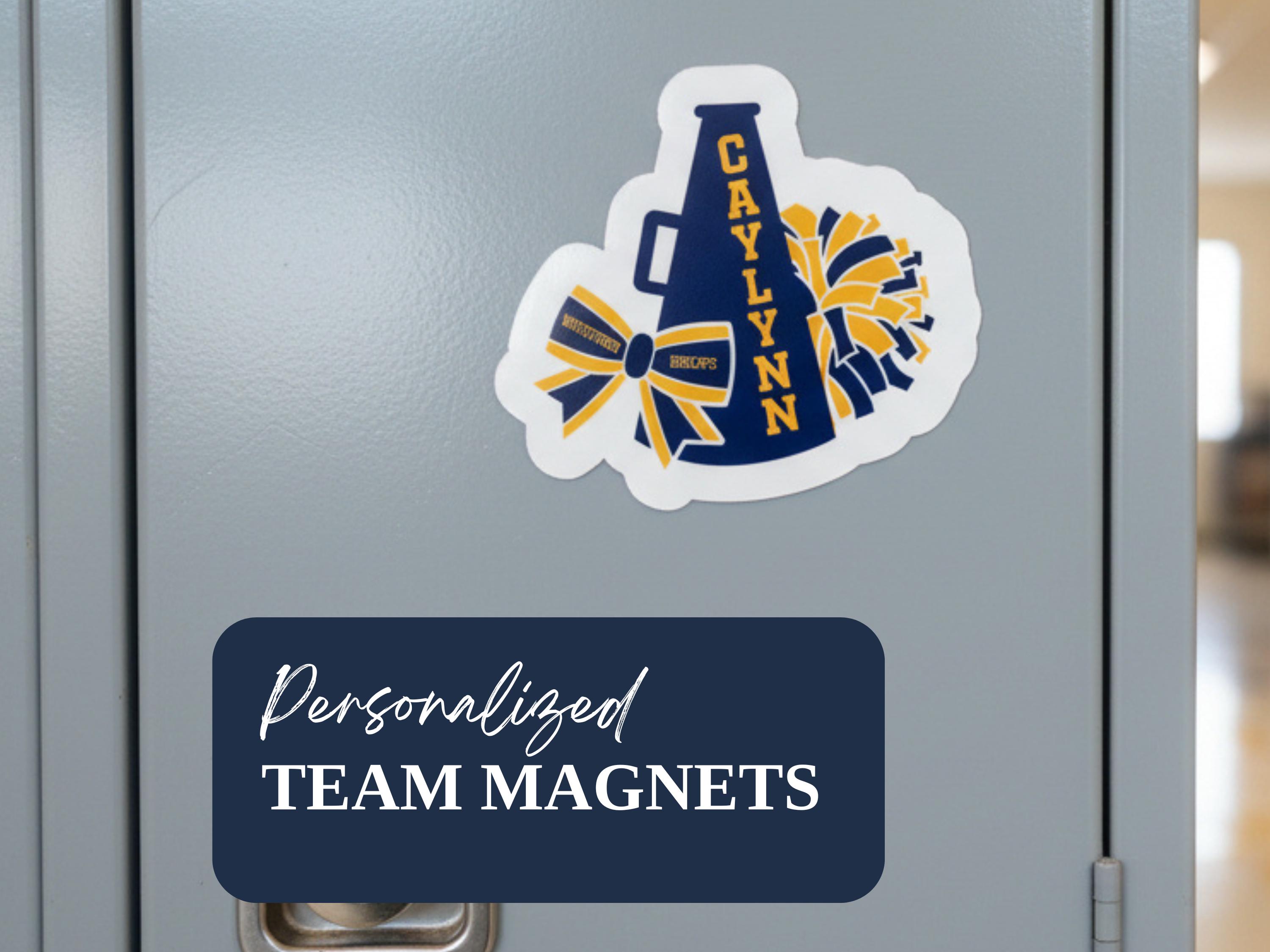Personalized Cheer Magnet or Sticker | Team Spirit Locker Magnet ...