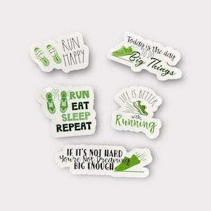 Conjunto de 5 adesivos de corrida | Presente para cross country | Presente para corredor | Adesivos para corredor | Adesivos para diário de corrida | Presente para equipe de atletismo