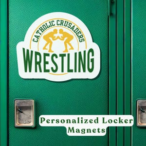 Custom Wrestling Team Magnet | Personalized Name & Number | Wrestling Spirit Gift | Locker or Fridge Magnet for Wrestlers