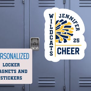 Custom Cheerleading Name Magnet or Sticker | Personalized Cheer Locker Magnet | Cheer Squad Spirit Gift | Senior Night Magnet | Cheerleader