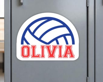 Personalized Volleyball Locker Magnet or Sticker | Volleyball team stickers | Team Spirit gifts | Locker magnets | Team gift