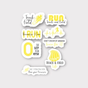 Track and Field Sticker Sets (8 Piece Set) Personalized to your school colors | Team Spirit Gifts | Senior night decor | Waterproof stickers image 8
