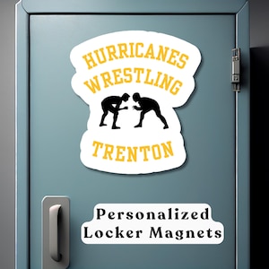 Gepersonaliseerde worstelmagneet | Aangepaste worstelaar naam locker sticker | Cadeau worstelteam | High School Sports Spirit-decoratie | Worstelteam