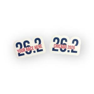 Gepersonaliseerde racestickers | Aangepaste marathonstickers | Hardloopcadeau voor marathonlopers | Automagneet | Runner bidonsticker | Marathon: