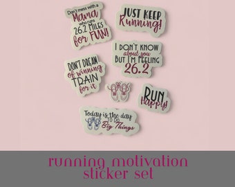 Motivation Running Sticker Set of 7 Stickers | Running gift | Gift for her | Marathon runner sticker set | Mother Runner | Stocking stuffer