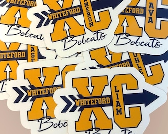 Custom Cross Country Magnet or Sticker | Personalized XC Locker decor | XC Water bottle stickers | Cross Country Team gift
