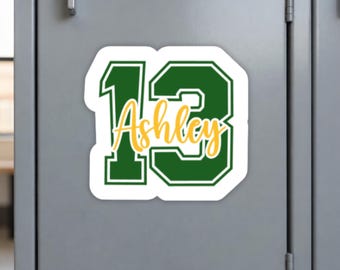 Personalized Volleyball Number Magnet or Sticker | Custom Athlete Locker Decor | Team Gift | Waterproof Sports Decal | Player Name Gift