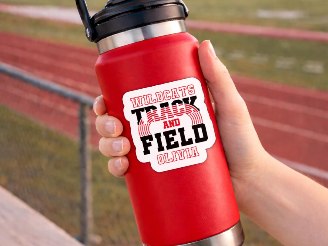 Track Field Stickers Custom Track & Field Sticker Personalized With Name and Team Colors ...