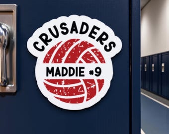 Personalized Volleyball Locker Magnet, Custom Volleyball Name Magnet, Volleyball Team Gift, Volleyball Player Gift, Volleyball Locker Decor
