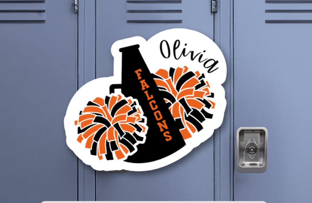 Personalized Cheer Magnet or Sticker: Custom Team Name, Waterproof ...