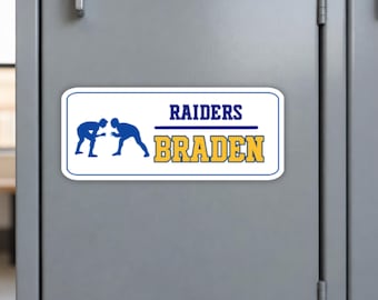 Personalized Wrestling Magnet | Wrestler Locker Room Decor | Wrestling Team School locker magnets | Custom Name magnets | Sports Team gifts