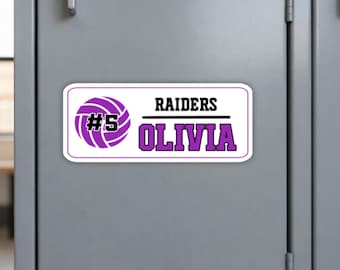 Personalized Volleyball Magnet | Volleyball Locker Room Decor | School locker magnets | Custom Name magnets | Sports Team gifts