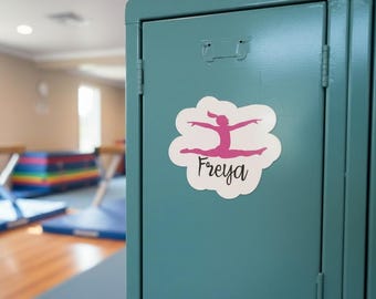 Gymnastics Personalized Locker Magnet or Sticker | Custom Gymnastics gift | Gymnastics Name Decal