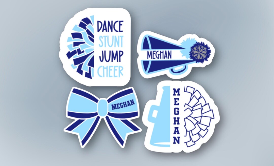 Personalized Cheer Sticker Set - Personalized Cheerleader Gift With ...