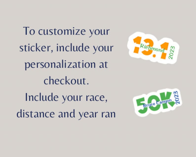 Personalized Marathon Race Stickers Custom half marathon stickers Personalized marathon gift 5k and 10K sticker Gift for runner image 6