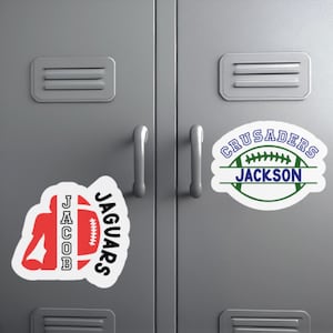 Personalized Football Magnet for Locker | Football magnet for tumbler | Custom name Football gift | Football sticker | Team Spirit gifts