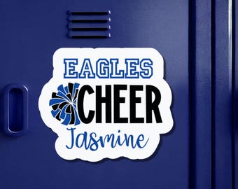 Personalized Cheer Magnet for Locker or Sticker | Cheer magnet for tumbler | Custom name Cheer gift | Cheer sticker | Cheer Team Gift