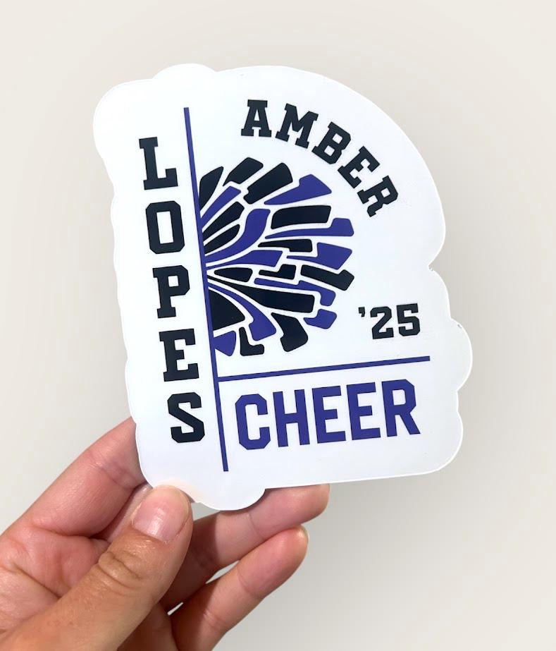 Custom Cheerleading Name Magnet or Sticker | Personalized Cheer Locker ...