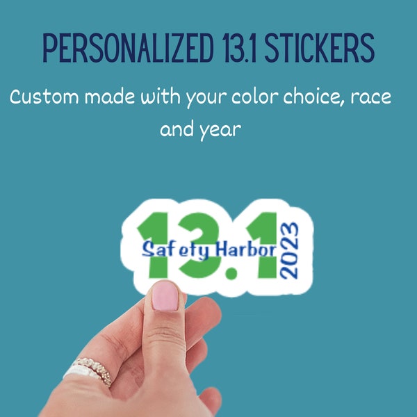 Personalized 13.1 Stickers | Custom Half Marathon stickers | Half Marathon Runner gift