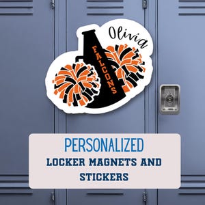 Personalisierter Jubel Magnet oder Aufkleber: Individueller Team Name, wasserfest Vinyl