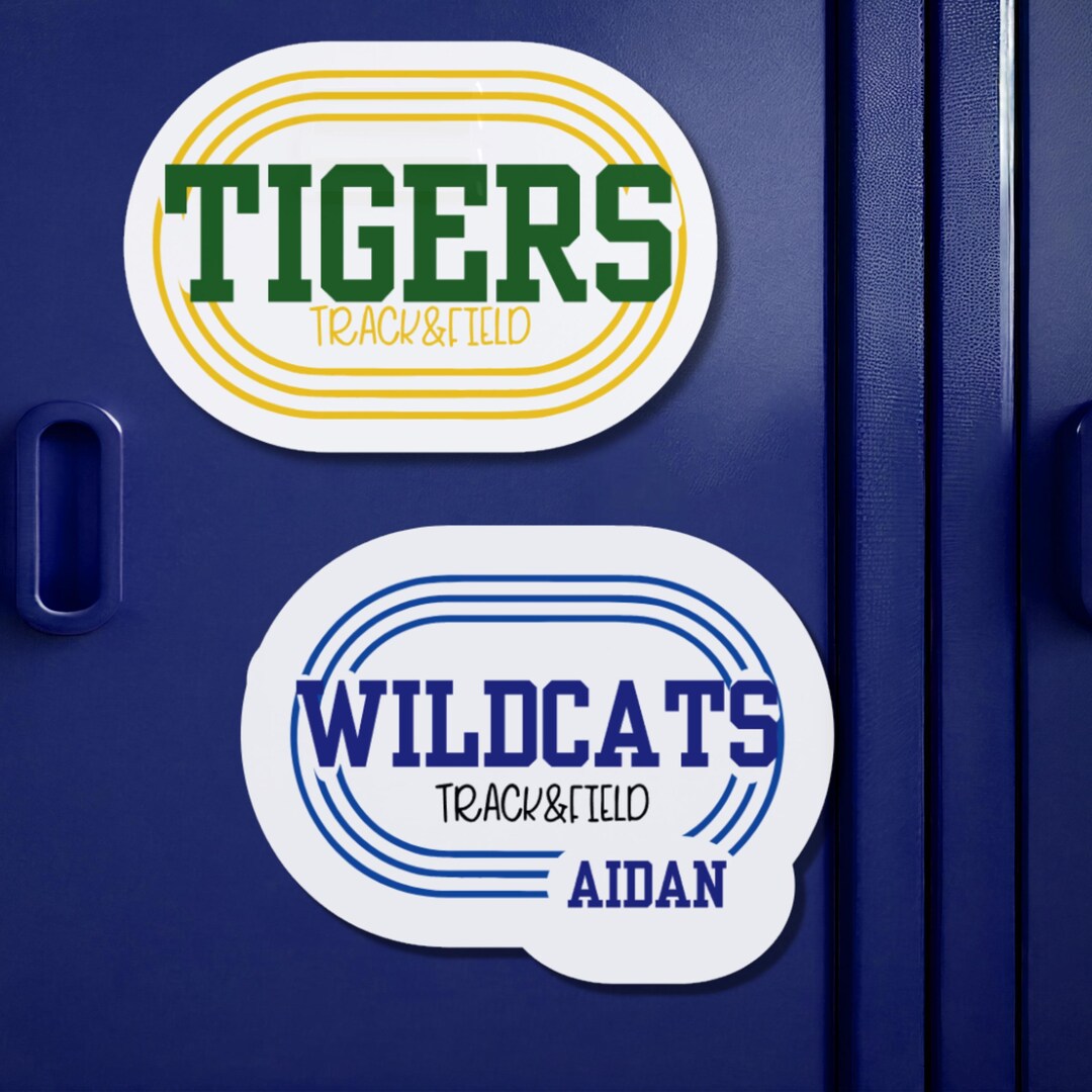 Track Meet Sticker Personalized Track & Field Magnet and Stickers: Custom Track Team ...
