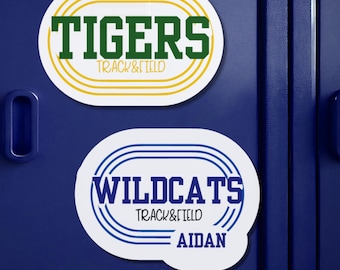 Imanes y pegatinas personalizados para atletismo: regalos personalizados con espíritu de equipo de atletismo, imanes para puertas de hotel y decoración de vestuarios.