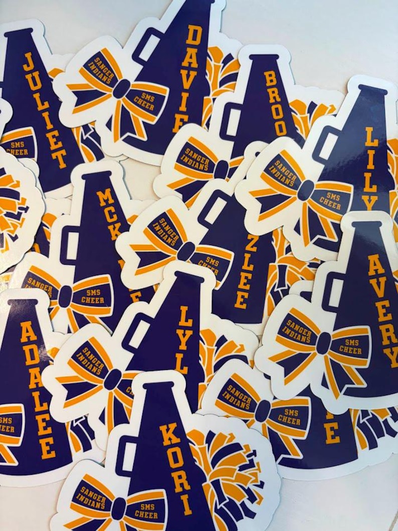 Personalized Cheer Magnet or Sticker | Team Spirit Locker Magnet ...