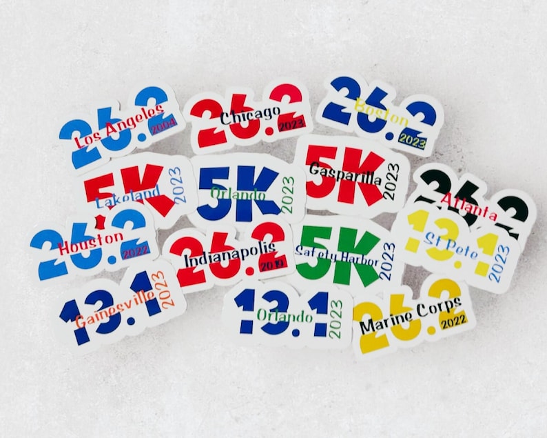 Custom Race Sticker Personalized Marathon Decal, 5k 10k Runner Gift ...