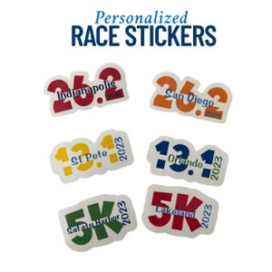 Pegatinas de carrera personalizadas / Pegatinas de maratón personalizadas / Pegatinas de 5k personalizadas / Pegatinas de media maratón / Pegatina personalizada de 13.1 / Logotipo de 26.2