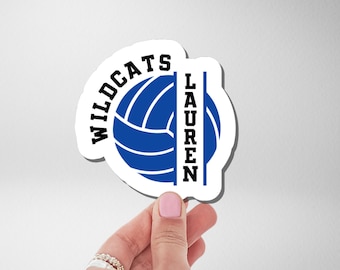 Pegatina de voleibol personalizada / Pegatina con nombre y número personalizados / Regalo para la noche de graduación / Pegatina de espíritu de equipo / Regalo para jugador de voleibol