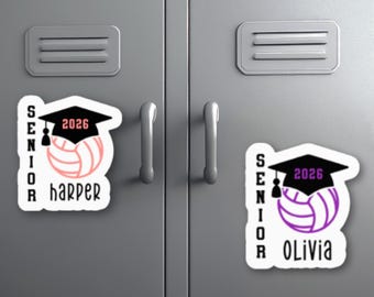 Imán o pegatina para casillero de voleibol para personas mayores / Decoración personalizada para casillero / Regalo para la noche de la tercera edad / Noche de voleibol para personas mayores / Pegatinas impermeables
