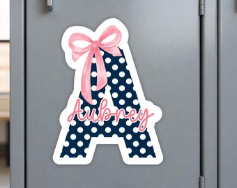 Personalized Locker Magnet for Girls | Custom Initial Name Magnet | School Locker Decor | Cute Pink Locker Accessories | Back to School Gift