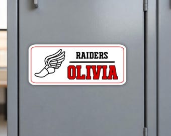 Personalized Cross Country Magnet | XC Locker Room Decor | School locker magnets | Custom Name magnets | Sports Team gifts