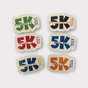 Aangepaste racesticker of -magneet | Gepersonaliseerd hardloopcadeau | Cadeau voor marathonloper of halve marathon | 5K- en 10K-racestickers | Automagneten