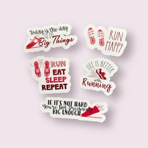 Running Sticker Set of 5 Stickers | Cross Country gift | Gift for Runner | Track and Field sticker | Run coach gift | Run planner stickers