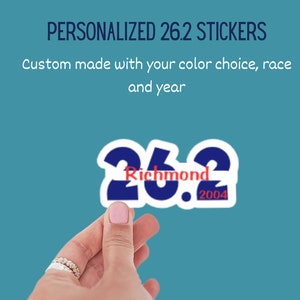 Personalized 26.2 Stickers | Custom marathon stickers | Marathon Runner gift