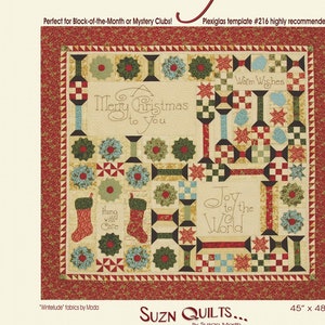 A Merry Christmas Applique Quilt Pattern by Susan Marth of Suzn Quilts - Fat Quarter Friendly - #213