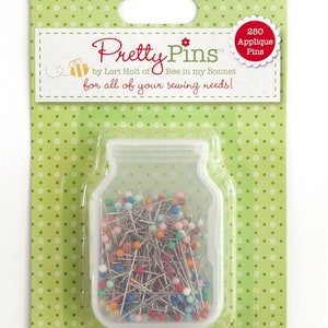 Lori Holt's Applique Pretty Pins - Box of 250 in 10 Assorted Colors - Riley Blake Designs - ST-8644