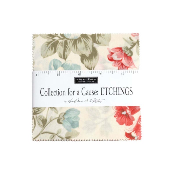 Collections for A Cause: Etchings 5" Charm Pack by Howard Marcus & 3 Sisters for Moda Fabrics - 42 Prints - 100% Quilting Cotton - 44330PP