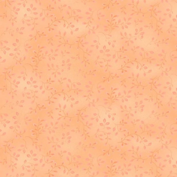 Henry Glass Folio Basics Vine Leaf Peach - Color Principle - 7755-22 - 100% Quilting Cotton Cut Continuously