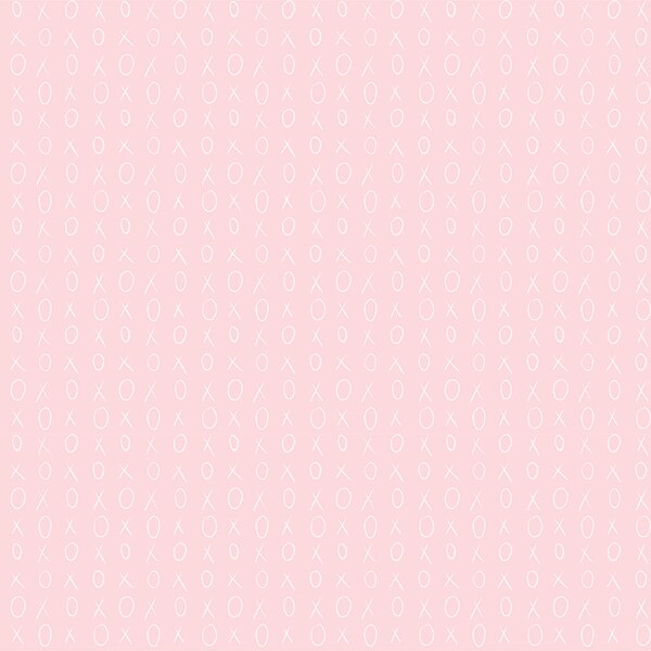 1/4  Yard REMNANT XOXO Hugs & Kisses Light Pink, Heatherlee Chan for Clothworks Fabrics, CLTY3653-41, 100% Cotton, Digital Print